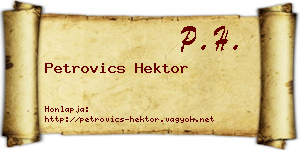 Petrovics Hektor névjegykártya